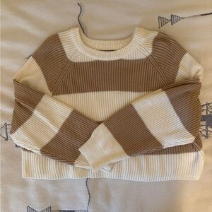 Forever 21 Brown and Cream Striped Sweater